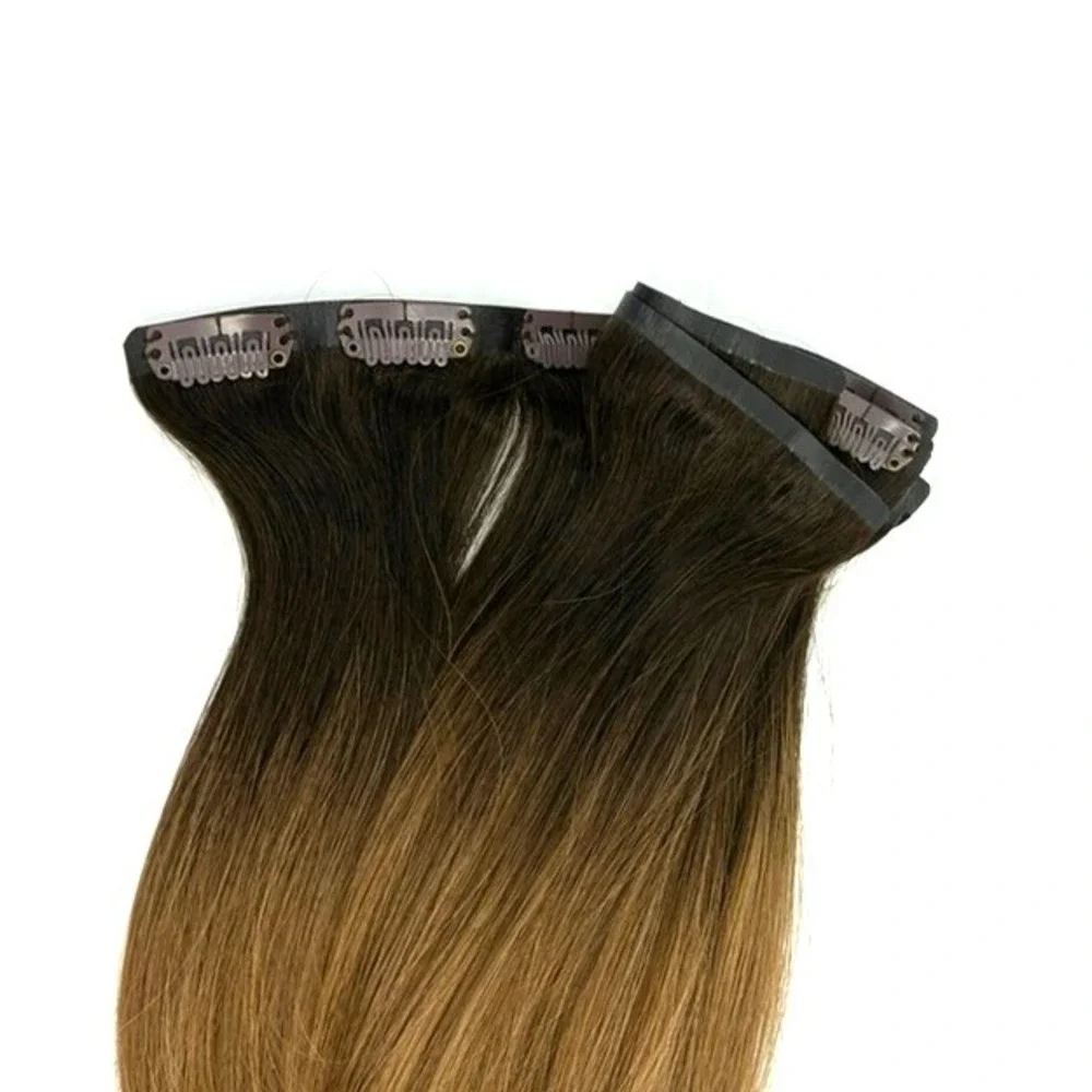 Glam Seamless Invisi-Clip Hair Extensions‎ #2/6 Balayage 7 Wefts 18